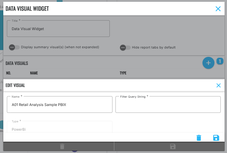 Specifying a Filter Query String for a Visual on a Data Visual Widget ...